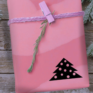 Simple Christmas Tree Holiday Decoration  Rubber Stamp