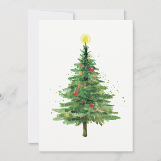 Simple Christmas Tree | Holiday Dinner Party Invitation (Front)