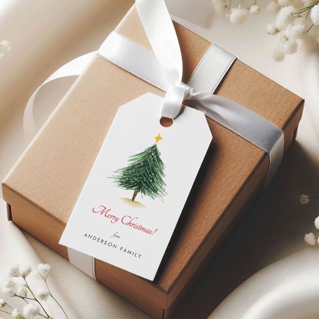 Simple Christmas Tree Holidays Gift Tags (Creator Uploaded)