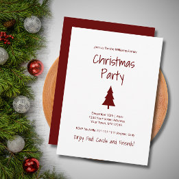 Simple Christmas Tree Modern Holiday Party  Invitation