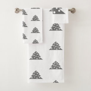 Simple Christmas Tree Pattern Bath Towel Set