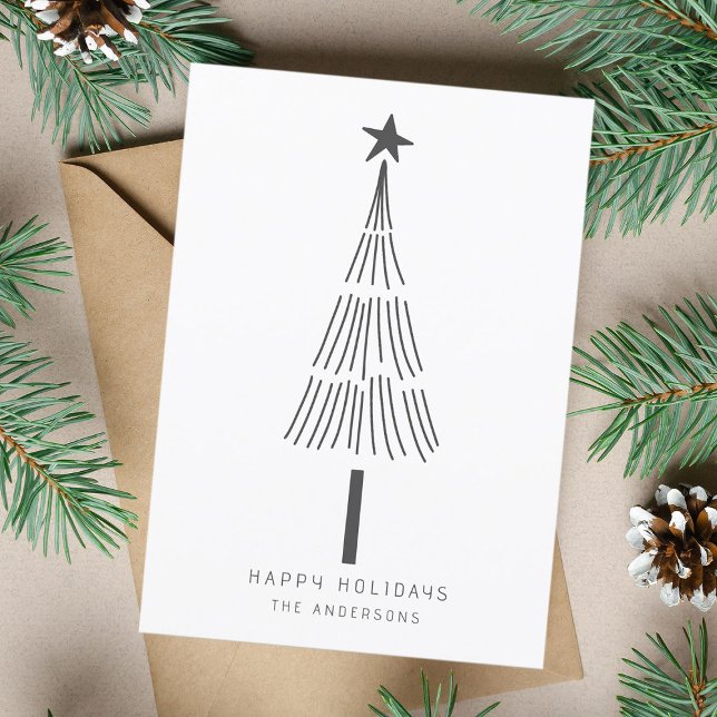 Simple Christmas Tree Photo Flat Holiday Card (Creator Uploaded)