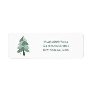 Simple Christmas tree Return Address Labels