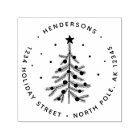 Simple Christmas Tree Return Address  Rubber Stamp