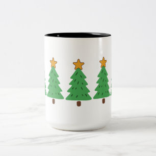 Simple Christmas Tree  Two-Tone Coffee Mug
