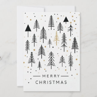 Simple Christmas Trees Merry Christmas Holiday Card