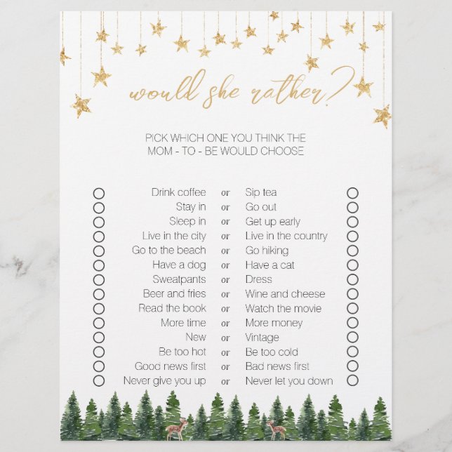 Simple Christmas Two-Sided Bingo Baby Shower Games (Front)