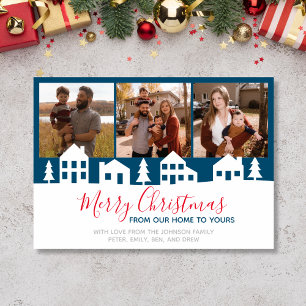 Simple Christmas Village Holiday Card