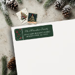 Simple Christmas Watercolor Botanical Dark Green Return Address Label<br><div class="desc">Modern Simple Elegant Christmas Watercolor Botanical Holiday Pine Pattern Dark Green Return Address Labels featuring a sprig of gentle modern greenery of pine and berries along with your custom details. Please contact us at cedarandstring@gmail.com if you need assistance with the design or matching products.</div>