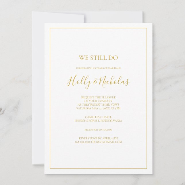 Simple Christmas | White We Still Do Vow Renewal Invitation (Front)