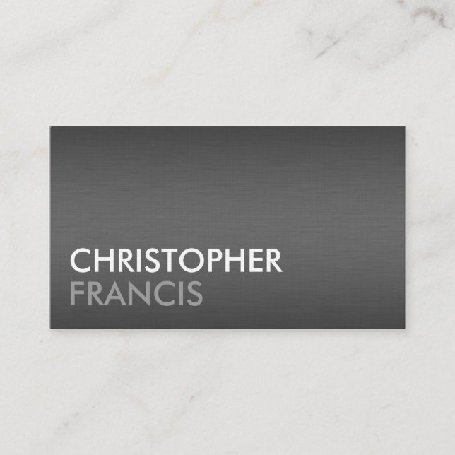 Simple chrome titanium metal business cards (Front)