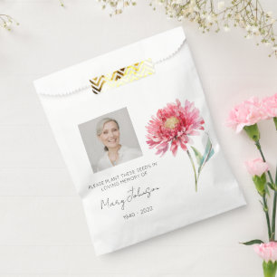 Simple Chrysanthemum Photo Funeral Seed Favour Bag