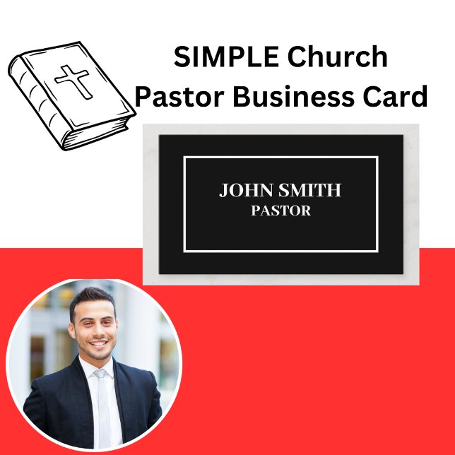 SIMPLE Church Pastor Black and White Business Card (SIMPLE Church Pastor Black and White Business Card)