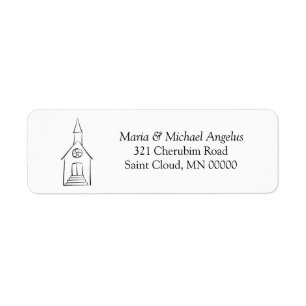 Simple Church Wedding Chapel Return Address Label