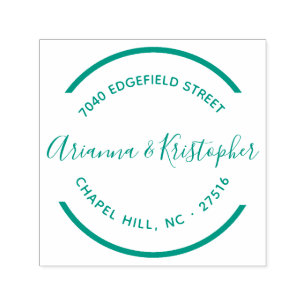 Simple Circle Clean and Clear Mr & Mrs Self-inking Stamp