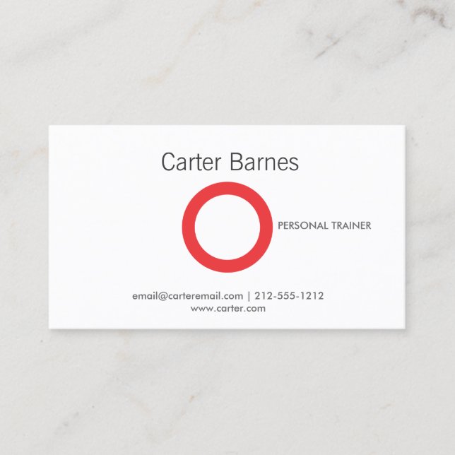 SIMPLE CIRCLE in RED Business Card (Front)