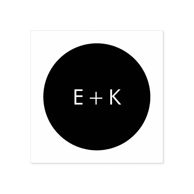 Simple Circle Monogram Wooden Stamp (Imprint)