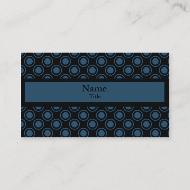 Simple Circles Business Card, Dark Blue Card (Front)