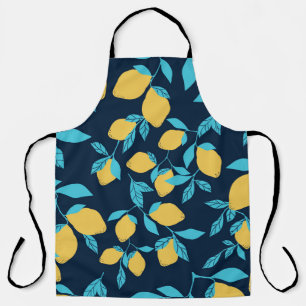 Simple citrus: lemons on blue. apron