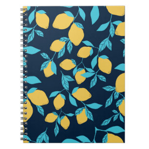 Simple citrus: lemons on blue. notebook