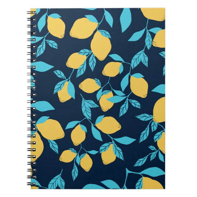 Simple citrus: lemons on blue. notebook (Front)