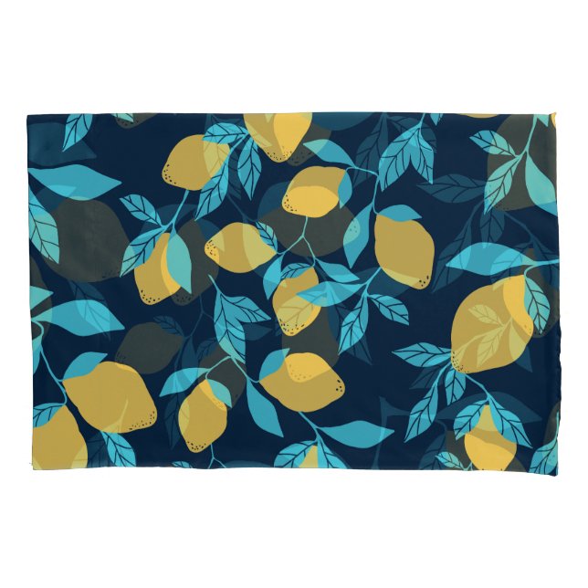 Simple citrus: lemons on blue. pillowcase (Front)
