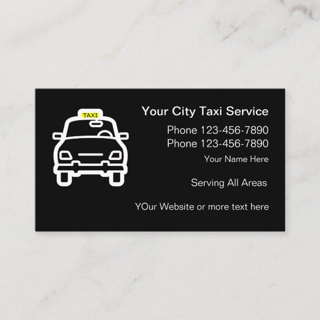 Simple City Taxi Service Business Card (Front)