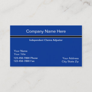 Simple Claims Adjuster Business Card