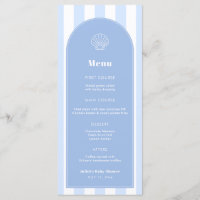 Simple Clam Shell Blue And White Coastal Wedding