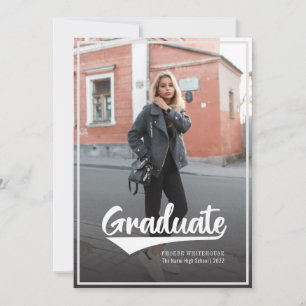 Simple Class of 2022 2 Photo Graduation Announcement