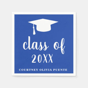 Simple Class Of Mortar Board Modern Graduation Napkin