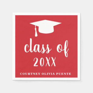 Simple Class Of Mortar Board Modern Graduation Napkin