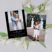 Simple Classic Black Modern Photo Wedding