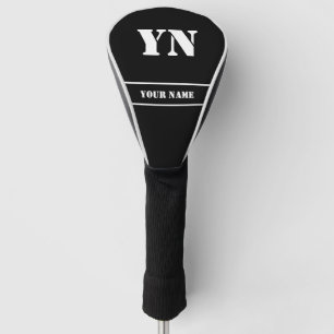 Simple Classic Black Monogram Golf Head Cover