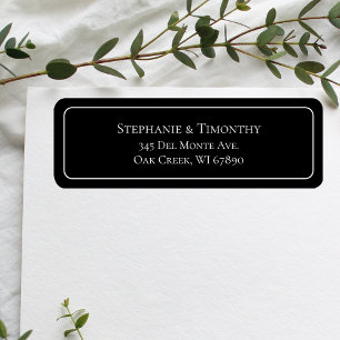 Simple Classic Black Wedding Return Address Label
