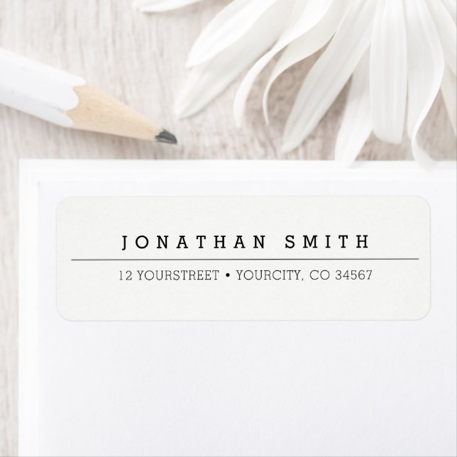 Simple Classic Black & White Return Address Label (Insitu)