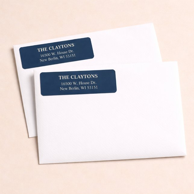 Simple Classic Blue Return Address Labels (Creator Uploaded)