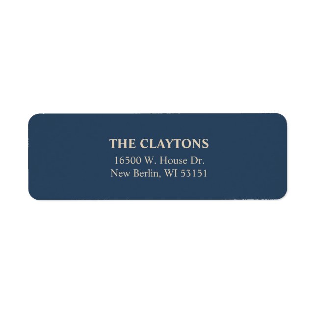 Simple Classic Blue Return Address Labels (Front)