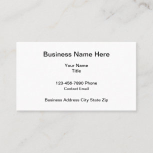 Simple Classic Business Cards For New Business