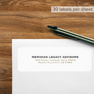 Simple Classic Business Return Address Return Address Label