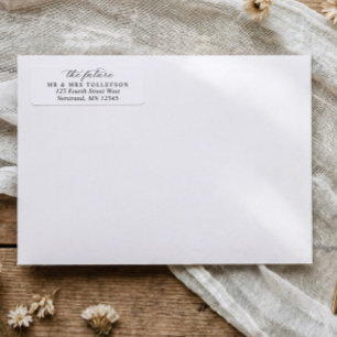 Simple Classic Calligraphy Wedding Return Address Label