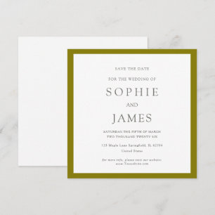 Simple classic chic color save the date  Wedding