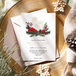 Simple Classic Christmas Formal Minimal Wedding Invitation