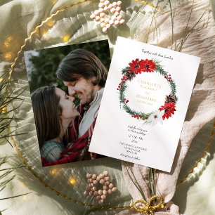 Simple Classic Christmas Modern Photo Wedding Invitation