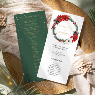 Simple Classic Christmas Modern Wedding Program