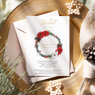 Simple Classic Christmas Wedding Bridal Shower Invitation