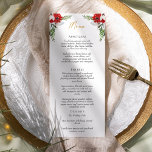 Simple Classic Christmas Wedding Flat Menu<br><div class="desc">This simple classic Christmas wedding flat menu features a clean, bright white backdrop with simple, minimalist black and gold lettering and handwritten calligraphy accents. Embellishments of beautiful and classic green and red Christmas wreaths with delicate gold features create a perfect winter holiday aesthetic while maintaining a polished elegance for your...</div>