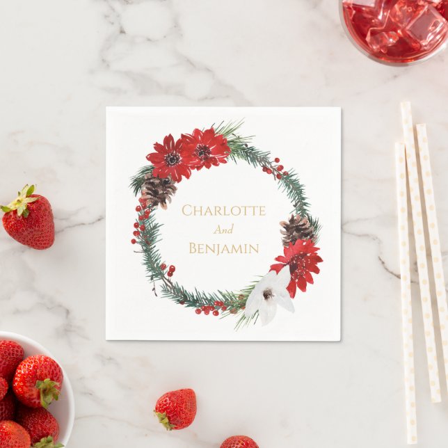 Simple Classic Christmas Wedding Napkin (Insitu)