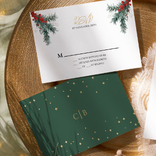 Simple Classic Christmas Wedding RSVP Card