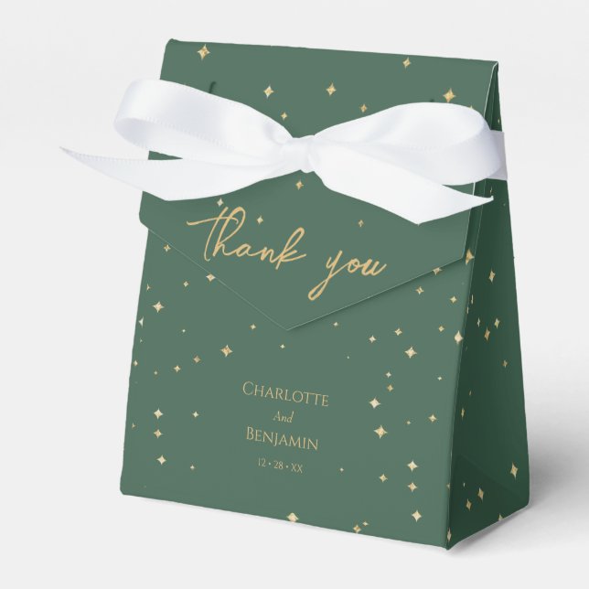 Simple Classic Christmas Wedding Thank You Favour Box (Front Side)
